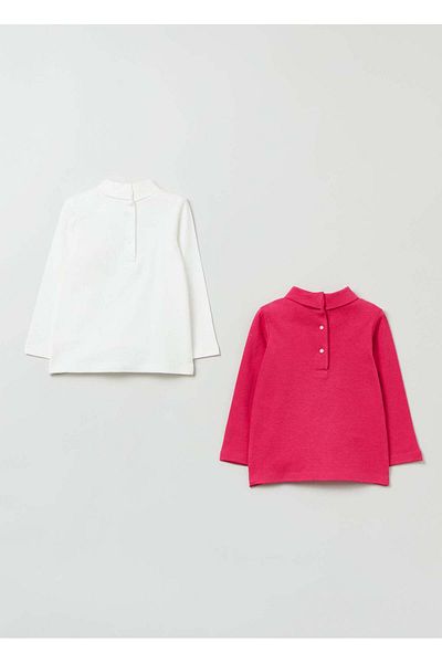 Ovs Baby Girl Two-Pack Cotton T-Shirts With High Neck