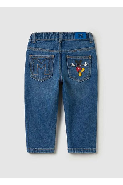 Ovs Five-Pocket Jeans With Mickey Mouse Print