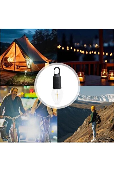 victiny Set 2 Camping Bulbs VICTINY, Rechargeable, 3 Lighting Modes, 17.8 x 6cm, Black/White