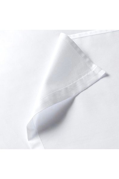 First Choice White satin cotton single bed sheet and pillowcase, 180x240cm