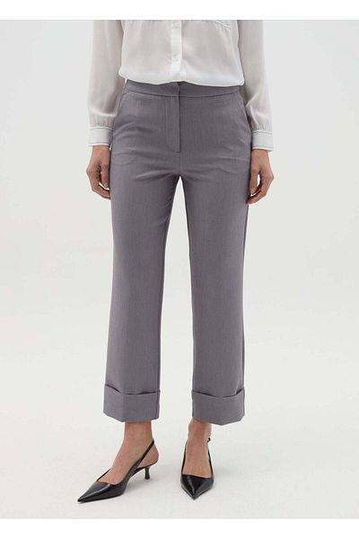 Ovs Crop Trousers With Folds