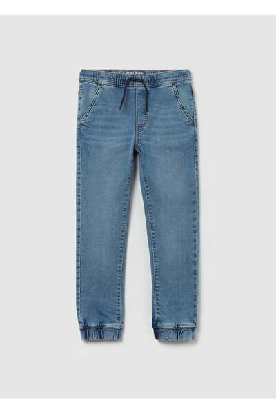 Ovs بنطال رياضي من قماش الدنيم الفرنسي المغسول بالحمض