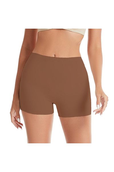 MİSTİRİK Carigna Model Seamless Laser Cut Panties Boxer Flexible Non-Marking Model Brown Color