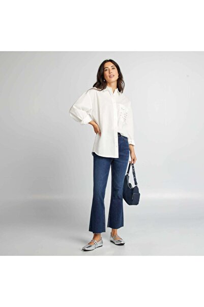 KIABI Blouse with beaded breast pocket WHITE