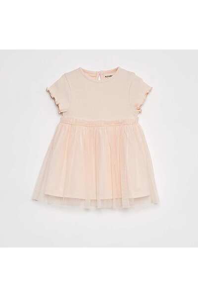 KIABI Short-sleeved dress with tulle skirt PINK