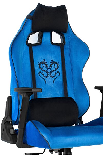 XMAX / Rio Balerion Terletmez Kadife Mavi Kumaş Gaming Oyuncu Koltuğu / 120 Kg Taşır
