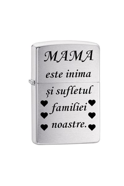 dalimag Gasoline lighter, engraved for mom, heart shape, Adjustable Flame, Refillable, gray, 6 cm,