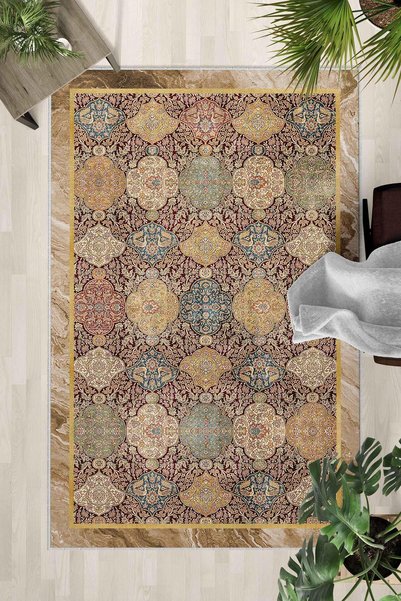Monnhein Non-Slip Base Washable Carpet – Modern Digital Printing Carpet for K...