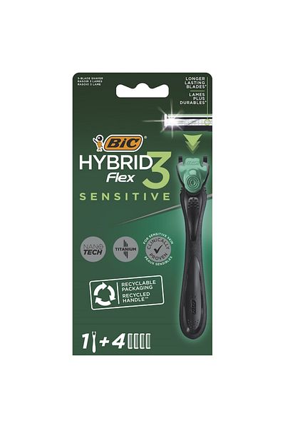 Bic Hybrid Flex3 Sensitive Razor, 4 pieces