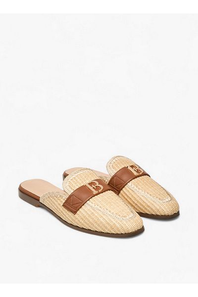 Flora Bella by Shoexpress Textured Slip-On Mules with Metal Accent