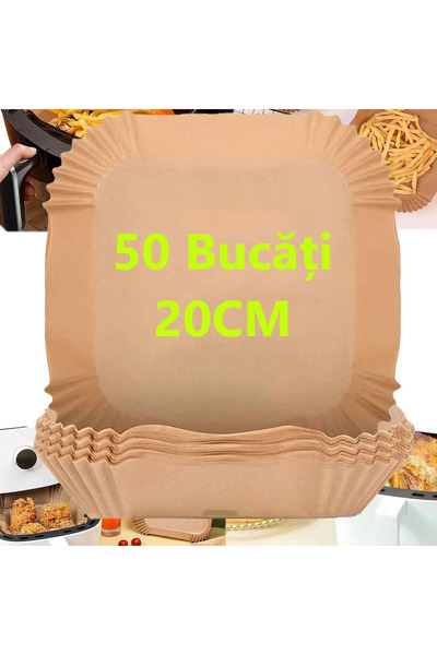 MOAWAVE Baking paper set for ayr fryer, 50 pieces, disposable, 20x4.5 cm, square shape MOAWAVE™