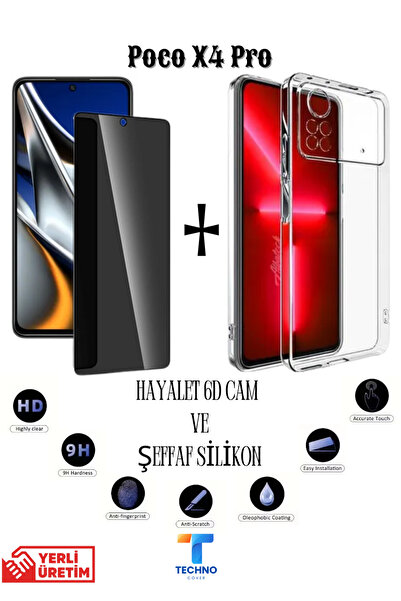 foxpower Poco X4 Pro Hayalet Ekran Koruyucu ve Şeffaf Kılıf 2li Avantajlı Paket