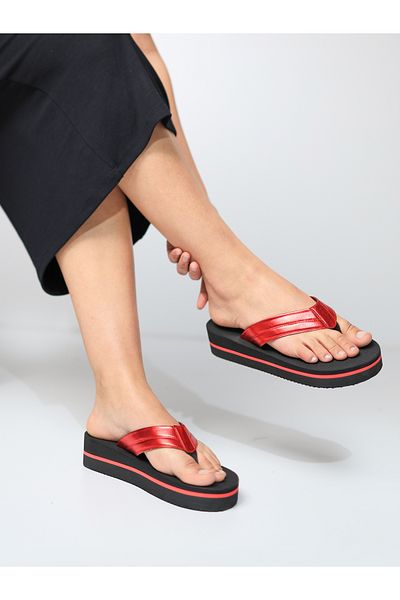 HANOX Viola Black Wedge Heel Women's Flip Flops Beach Slippers Flip Flops (4.5) cm