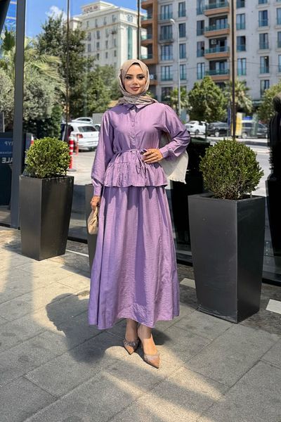 TrendParis Ruffled Hem Shirt Double Set