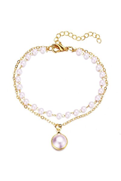 huitich Elegant Double-Layer Pearl & Pendant Necklace for Women