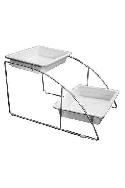 Raki Suport expunere cu 2 niveluri ILSA, inox, 36x52,5xh32,5cm, pentru tavi g...