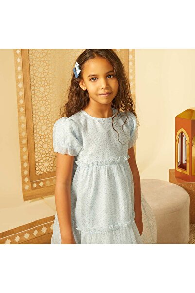 KIABI Ruffled tulle party dress BLUE