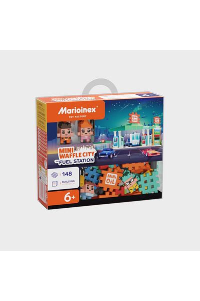 Marioinex Construction set, Gas Station, 148 pieces, Mini Waffles,