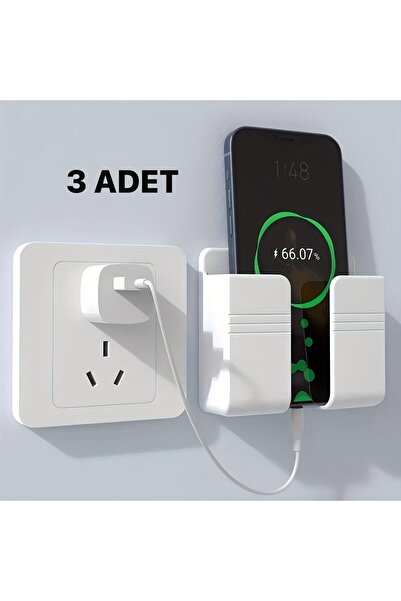 Nebron 3 Adet yapışkanlı, kumanda-telefon tutucu. Duvara monte telefon tutacağı. Duvar kumanta tutucu.