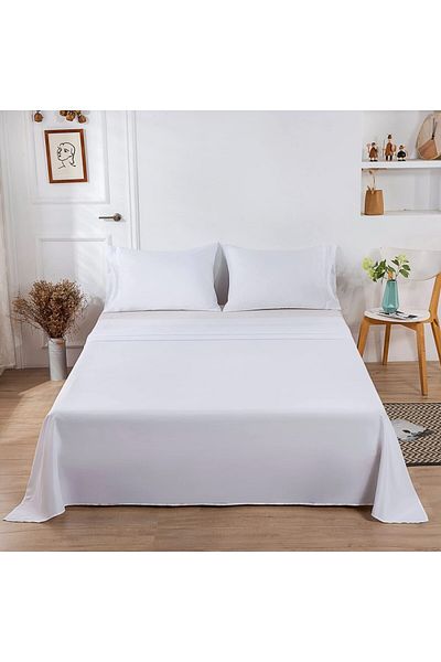 Pucioasa Flat bed sheet, 100% cotton ranforce, 180x240cm, white