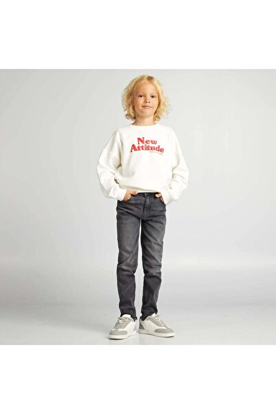 KIABI بنطال جينز ضيق مع خصر قابل للتعديل باللون الأسود