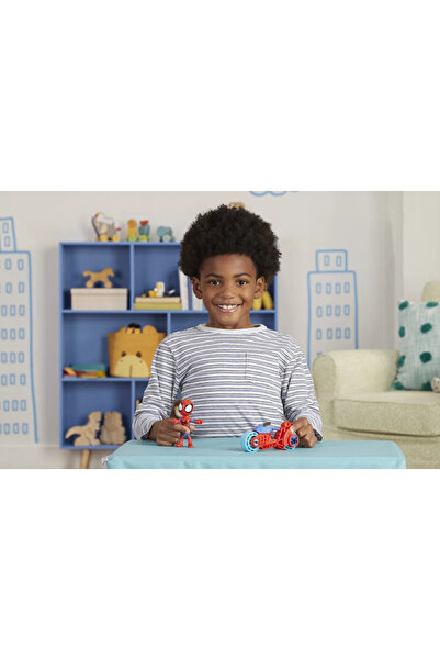 SPIDERMAN SPIDEY EXTRAORDINARY FRIENDS MOTORCYCLE SET AND SPIDEY FIGURE 10CM