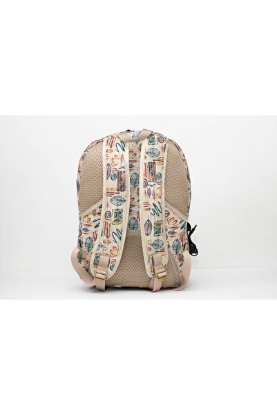 Smart Gate SG-9187 School Carrying Tree Leafs Backpack 6 Pockets With USB Port 15.6 Beige