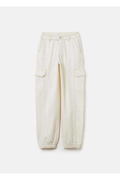Ovs Paper Bag Cargo Trousers In Cotton