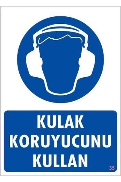 PRATİKOBA Ear Protector Use Warning Sign 25x35 CODE: 35