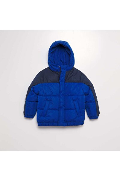 KIABI Colour block hooded padded jacket blue