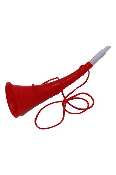 dalimag Curved Horn, Vuvuzela, Party Instrument, Red, White Tip, 27 cm