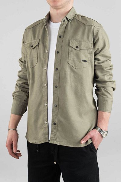 bombe Cămașă din denim pentru bărbați, verde