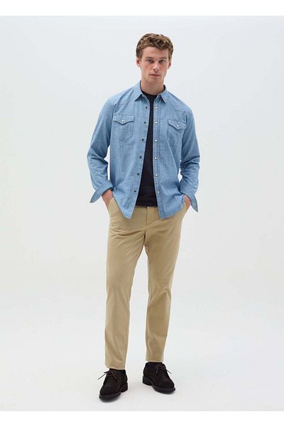 Ovs Slim-Fit Chino Trousers In Stretch Cotton