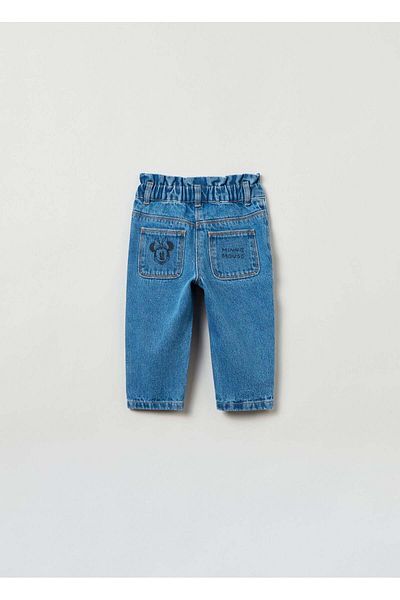 Ovs Slouchy Jeans With Disney Baby Minnie Mouse Print