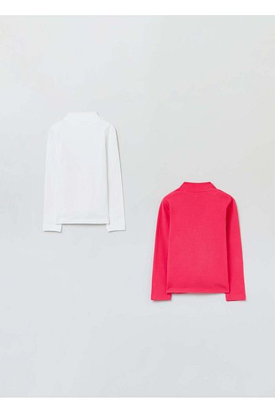 Ovs Girls 2 Pack Print And Plain Turtleneck Tops