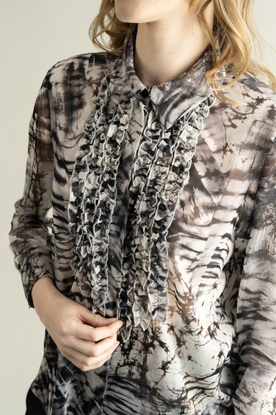 IDYL Firfir Detailed Mink Chifon Bluz