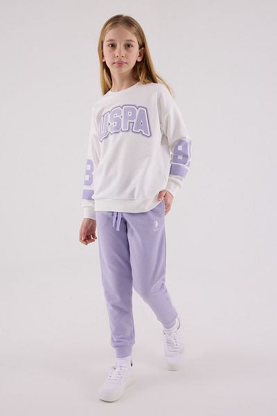 U.S. Polo Assn. Licensed Girls' Top and Bottom 2 Piece Tracksuit Set