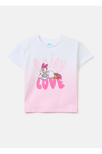Ovs T-Shirt With Diamantés And Daisy Duck Print
