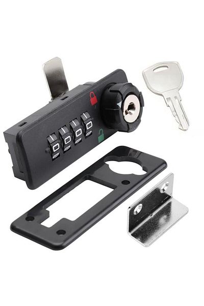 Powermaster Pm-26731 Mechanical Black Drawer Cabinet Lock with 4 Digit Combination and Key (Left)