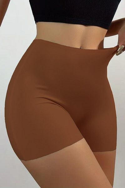 MİSTİRİK شورت Carigna Model Mini Boy غير مطبوع بالليزر، مقاس كبير، لون بني