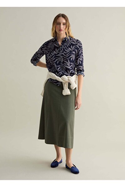 Ovs Viscose Shirt With Foliage Print
