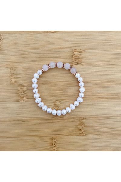 MK tasarım Real Pearl, Pink Quartz Bracelet Mkt060