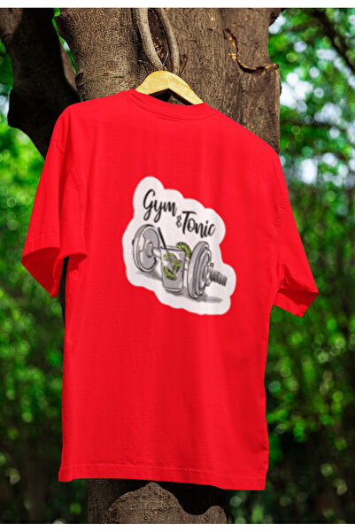 MG Gym Tonic Printed Unisex Circle Neck Cotton Oversize Fit Short Sleeve T-Shirt