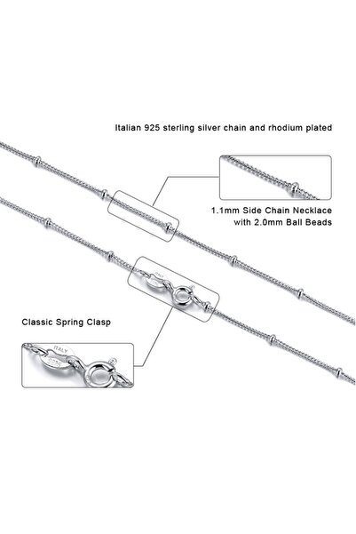 Daizy Lantisor tip Italian cu margele Argint S925 / Rodiu - Unisex - 45 cm