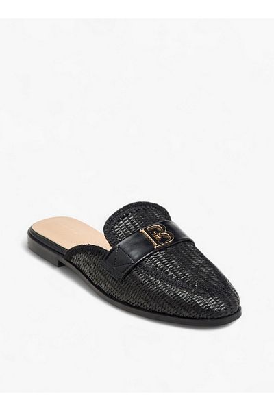 Flora Bella by Shoexpress Textured Slip-On Mules with Metal Accent
