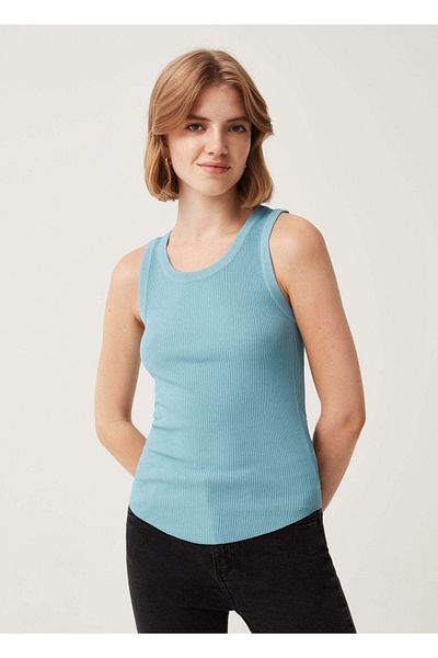 Ovs Ribbed Tank Top With Round Neck