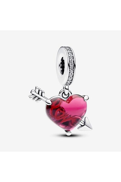 Pandora Talisman Love Pendant Pink Heart with Arrow - 925 Silver