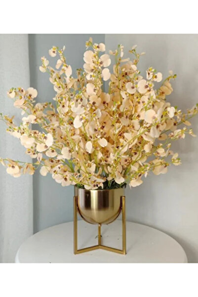 LUXXO Ghiveci decorativ pentru flori, auriu, Revi S, metalic, cu suport detașabil, 15x15x19cm