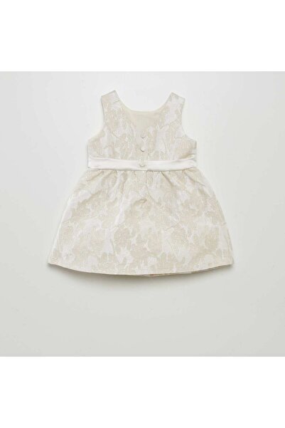 KIABI Glitter jacquard party dress WHITE