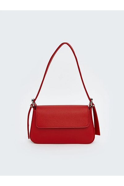 Catwins Women's Red Baguette Cover Strap Shoulder Bag C3005